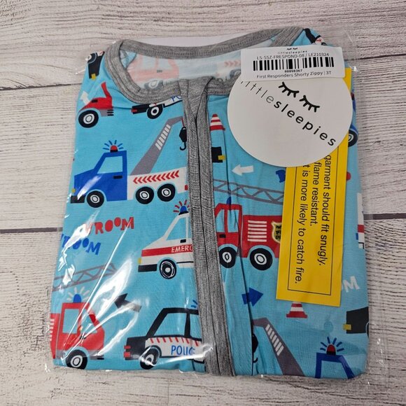 NIB Little Sleepies First Responders Shorty Zippy Size 3T - Picture 1 of 3